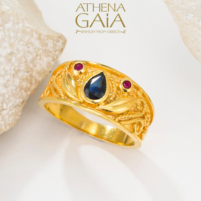 Regal Byzantine Sapphire Ring
