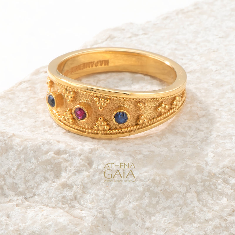 Graduated Band Ring - 18k Gold Ring - Stackable Ring