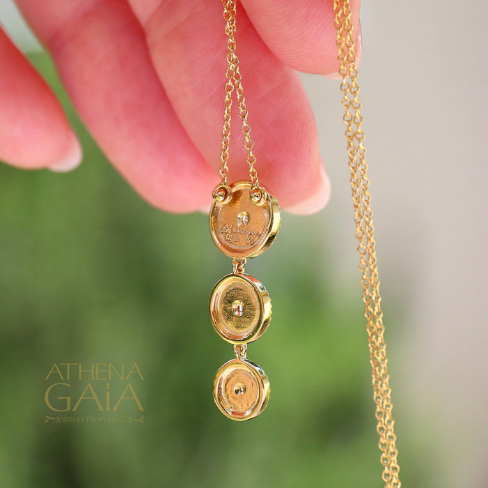 Geometric Descending Circles Necklace