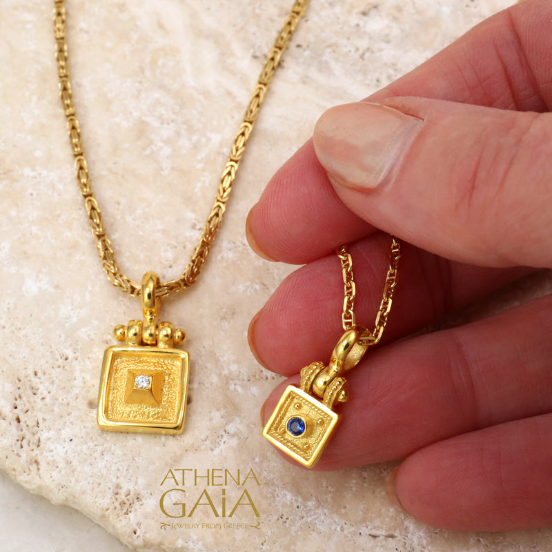 Shadow And Light Symmetry Pendant - 18k Gold Pendant