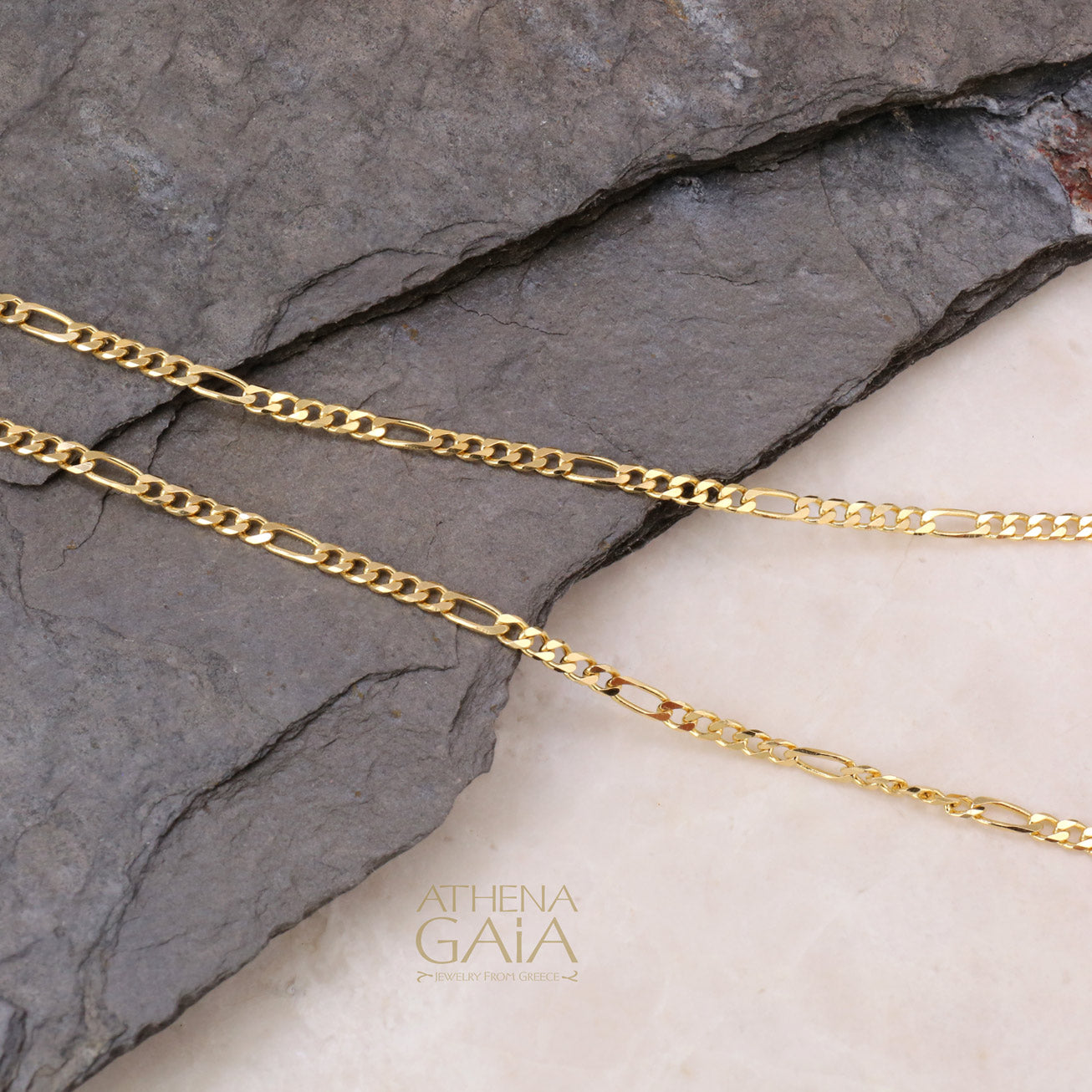 5:1 Classic Figaro Chain - 14k Gold Chain — Athena Gaia