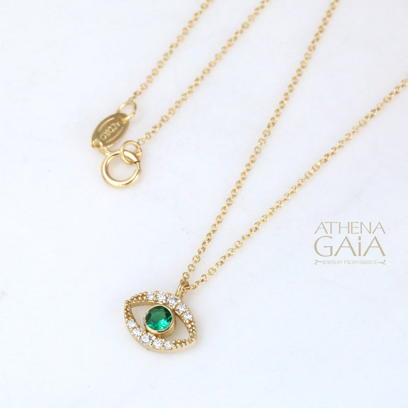 Mati Open Evil Eye Necklace - 14k Gold Necklace
