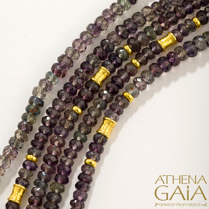 Ram Horn Sapphire River Necklace - 18k Gold Necklace