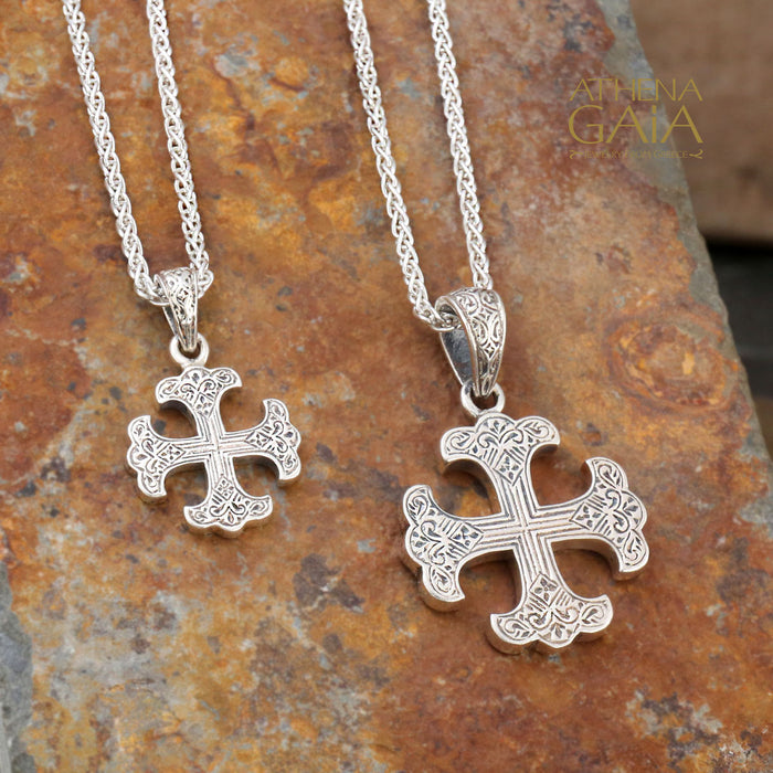 Silver Classic Greek Cross (Small)