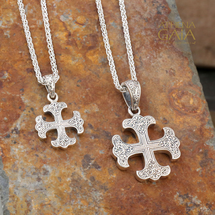 Silver Classic Greek Cross (Large)