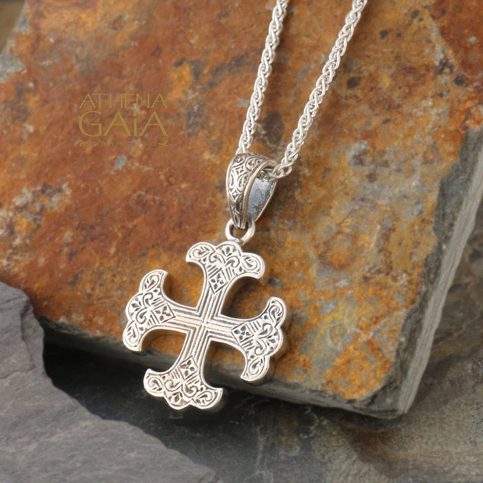 Silver Classic Greek Cross (Large)