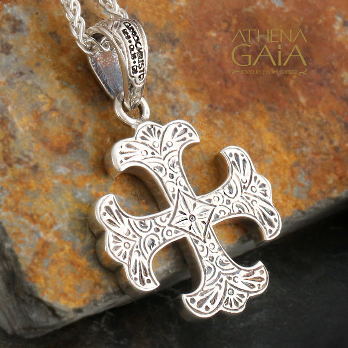 Silver Classic Greek Cross (Small)