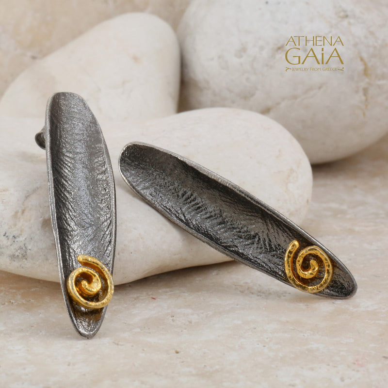 Argonaut Single Earrings - Gold Plated Sterling Silver - Post Earrings (In-Stock)