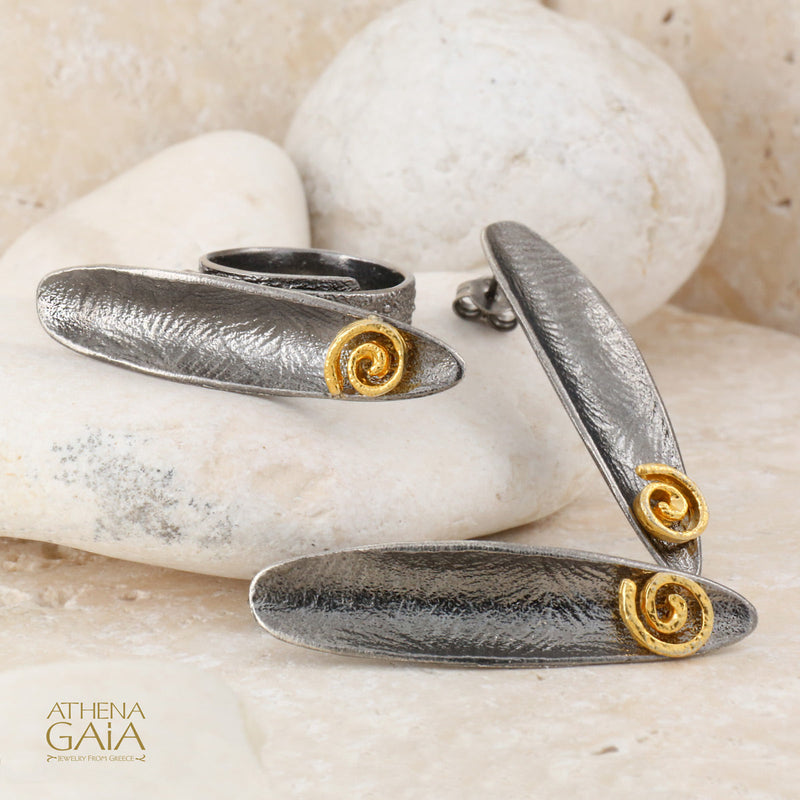 Argonaut Single Earrings - Gold Plated Sterling Silver - Post Earrings (In-Stock)