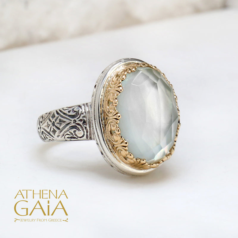 Pop Rocks Kathimarina Ring (Large) - 18k Gold & Sterling Silver Ring - Cocktail Ring