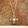 The Stone Maltese Cross (Large) - 18k Gold & Sterling Silver - Cross Necklace