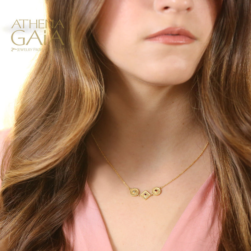 Geometric Light Necklace - 18k Gold Necklace