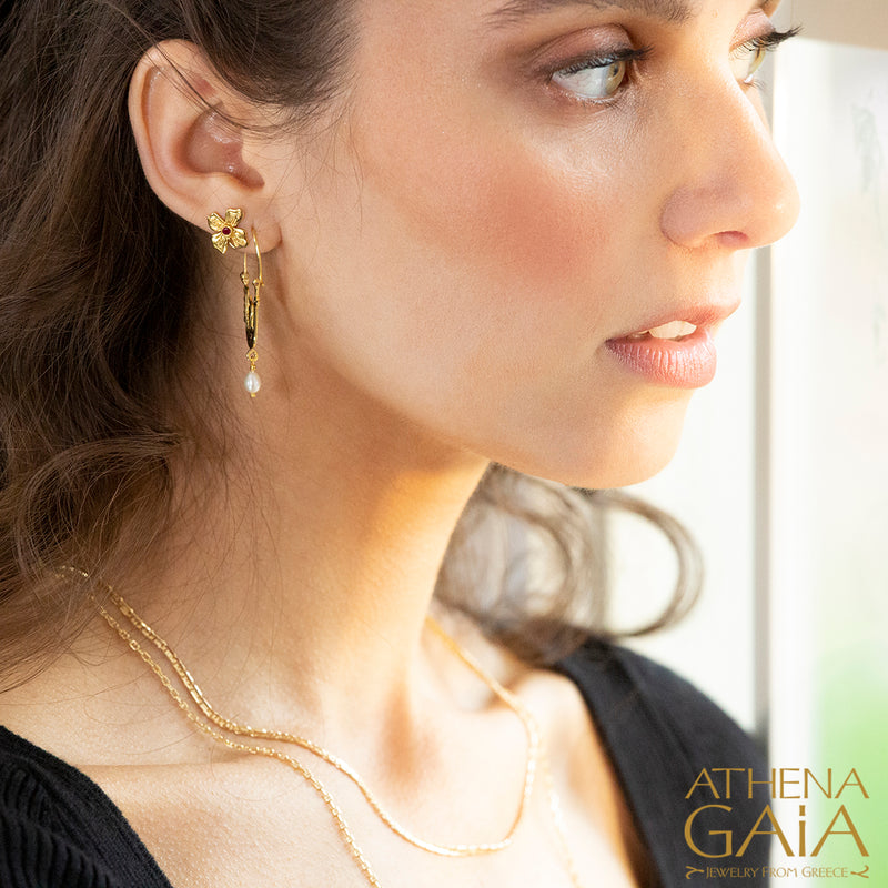 Flower Post Earrings (Large) - 18k Gold Earrings