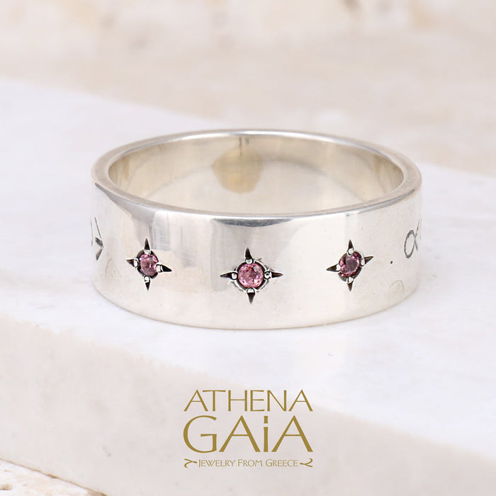 Flower Gemstone Band Ring (In-Stock)