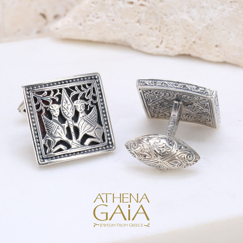 Monastiraki Church Gryphon Silver Cufflinks
