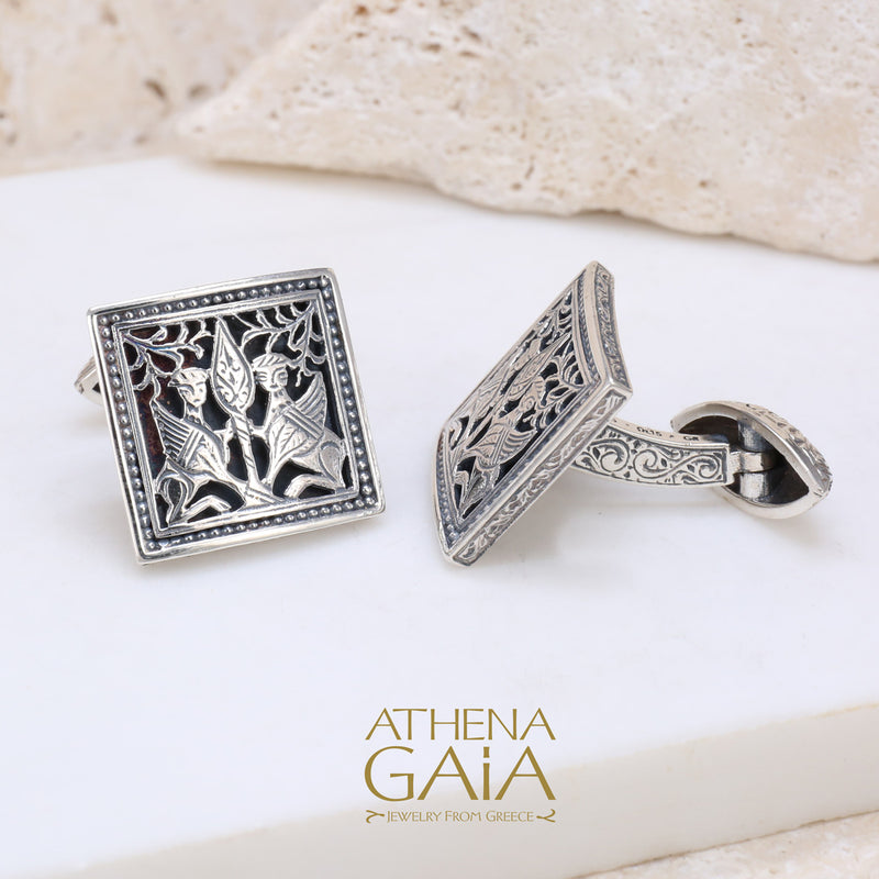 Monastiraki Church Gryphon Silver Cufflinks