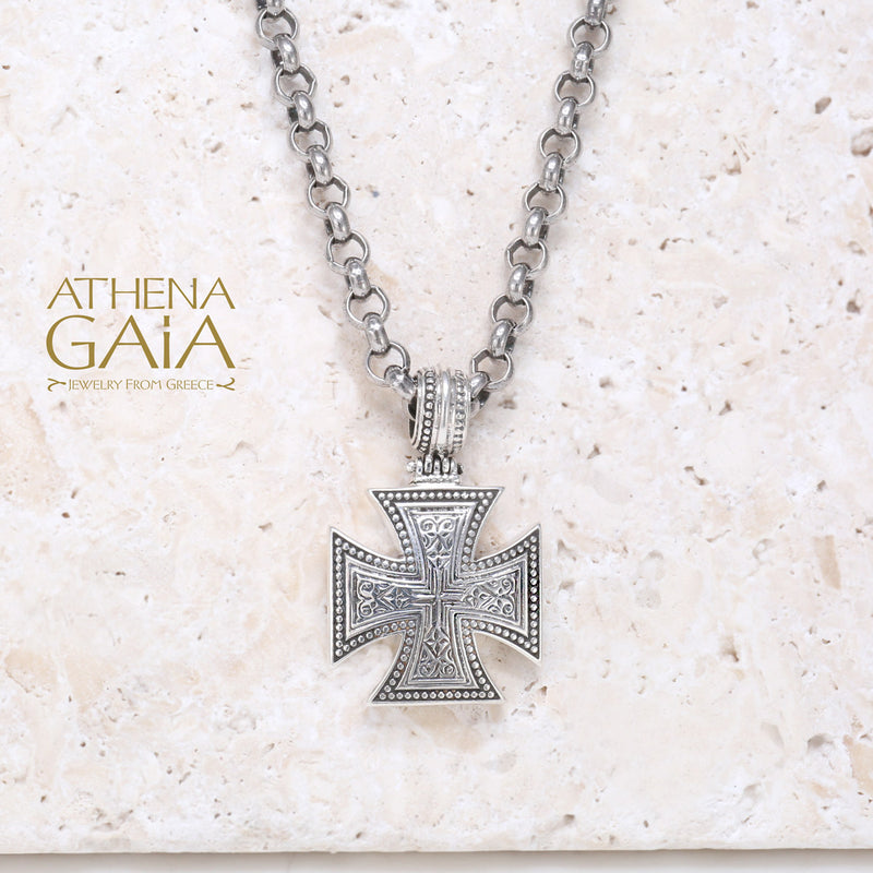 Maltese Cross - Sterling Silver - Cross Necklace