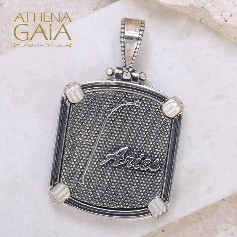 Silver Reversible Zodiac Pendant - Sterling Silver Pendant