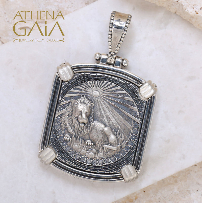 Silver Reversible Zodiac Pendant - Sterling Silver Pendant