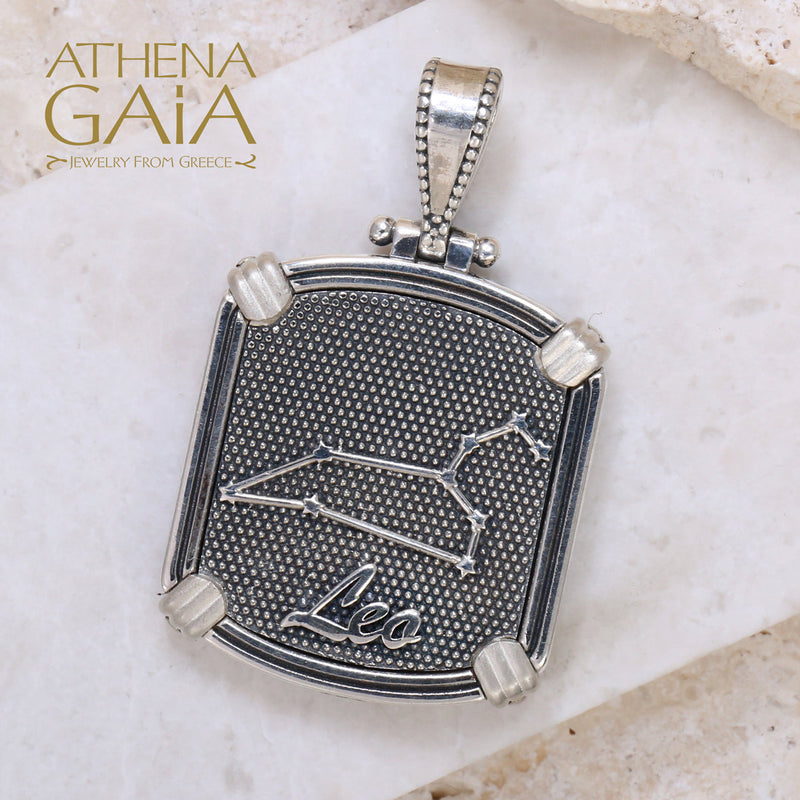 Silver Reversible Zodiac Pendant - Sterling Silver Pendant