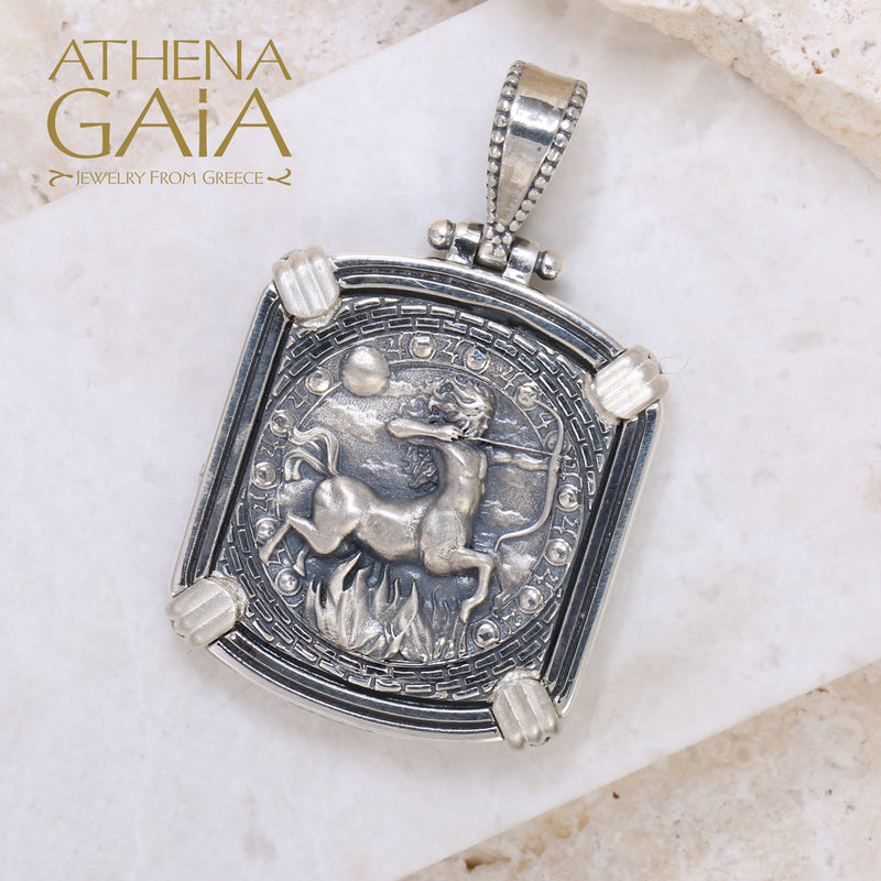 Silver Reversible Zodiac Pendant - Sterling Silver Pendant