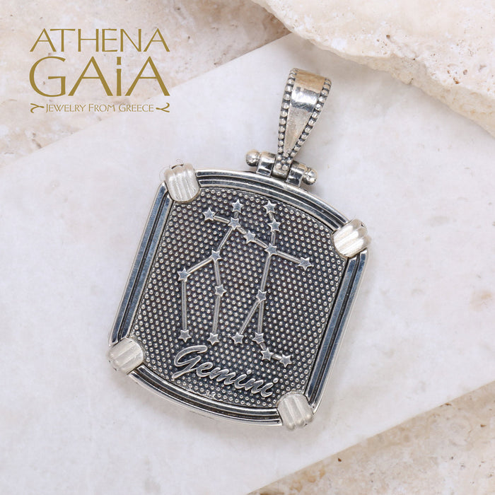 Silver Reversible Zodiac Pendant (In-Stock)