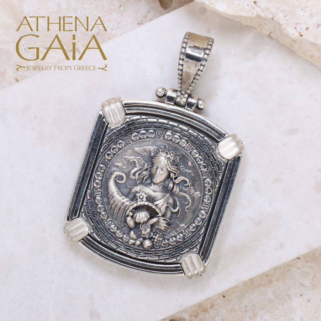 Silver Reversible Virgo Pendant - Sterling Silver - Zodiac Necklace