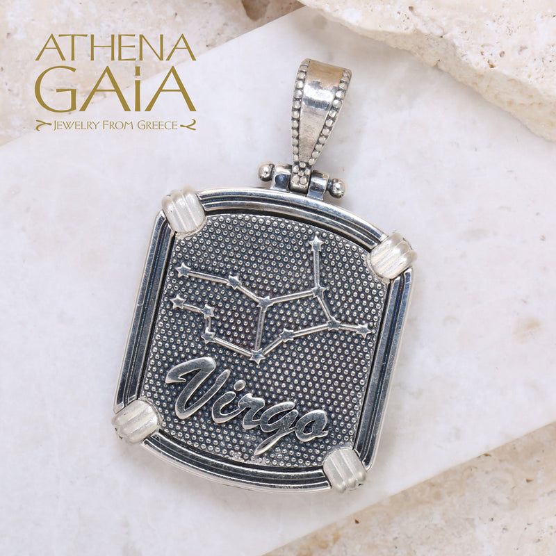 Silver Reversible Zodiac Pendant - Sterling Silver Pendant