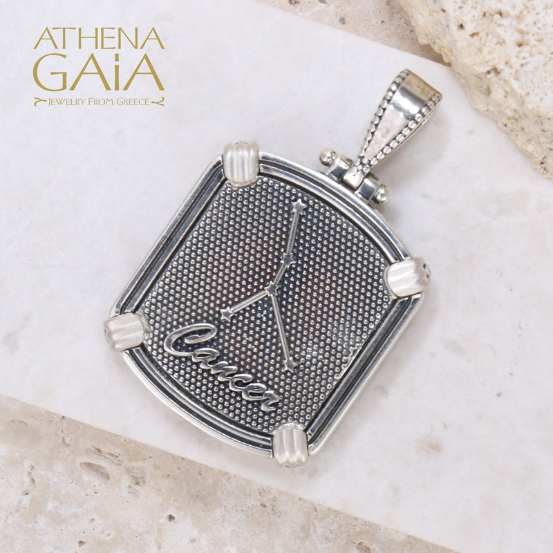 Silver Reversible Zodiac Pendant - Sterling Silver Pendant