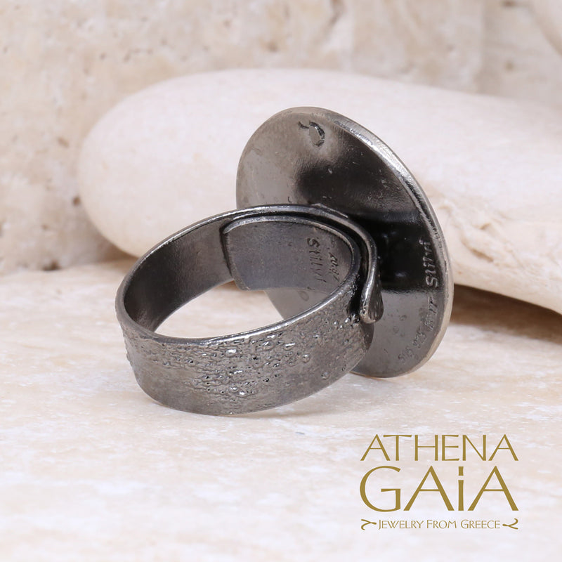 Round Champion Olive Branch Ring - 14k Gold & Sterling Silver Ring