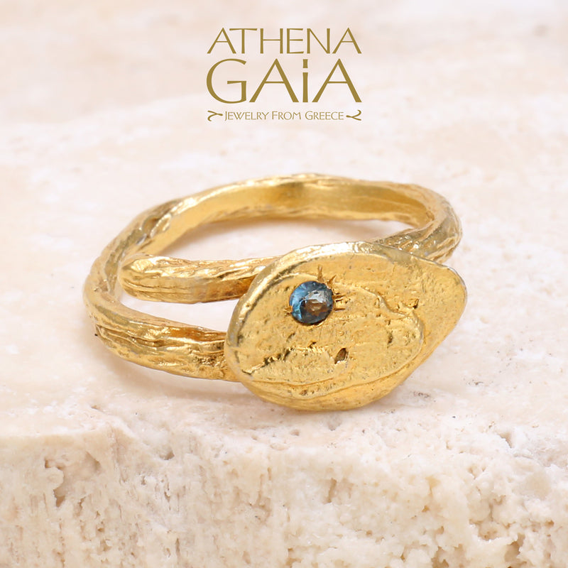 Topaz Pebble Drop Ring - Sterling Silver Ring