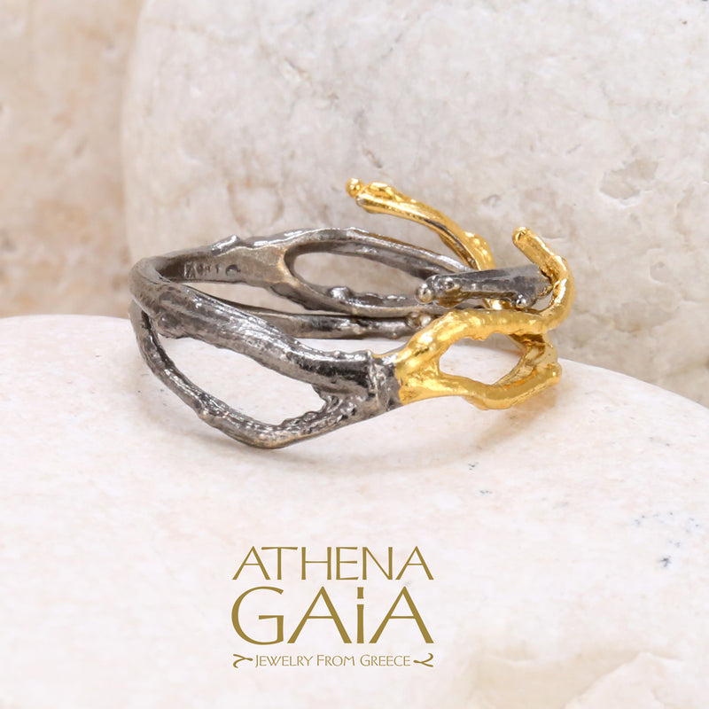 Branch Ring - Gold Plated Sterling Silver Ring