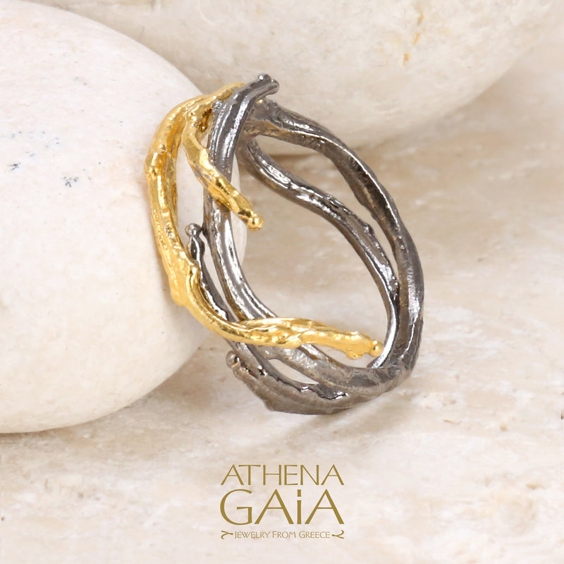 Branch Ring - Gold Plated Sterling Silver Ring