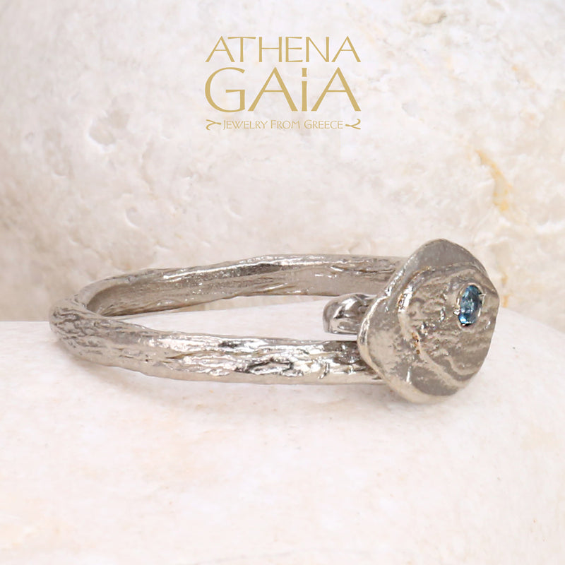 Topaz Pebble Drop Ring - Sterling Silver Ring