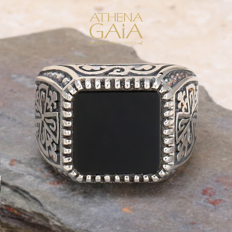 Etched Ring - Sterling Silver Ring - Club Ring