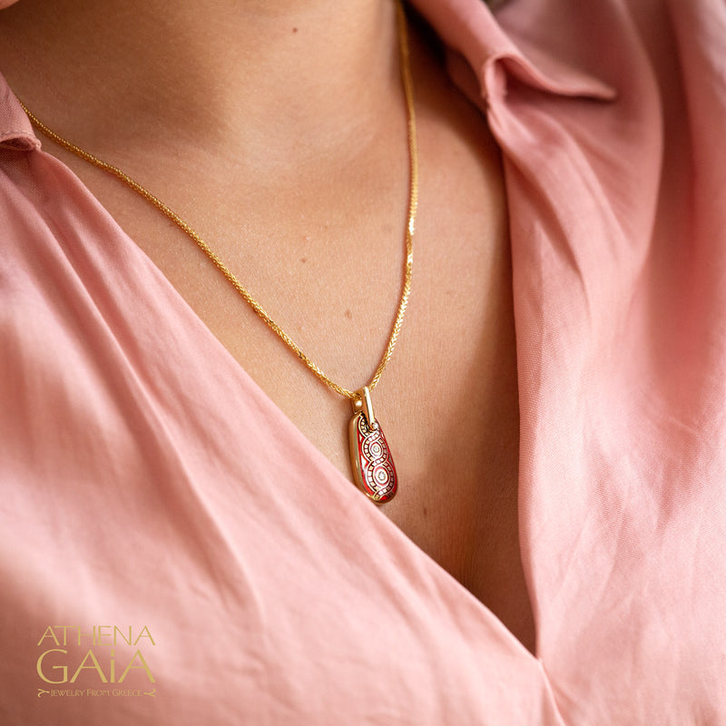 Eternal Braid Enamel Pendant Necklace - 18k Gold Necklace