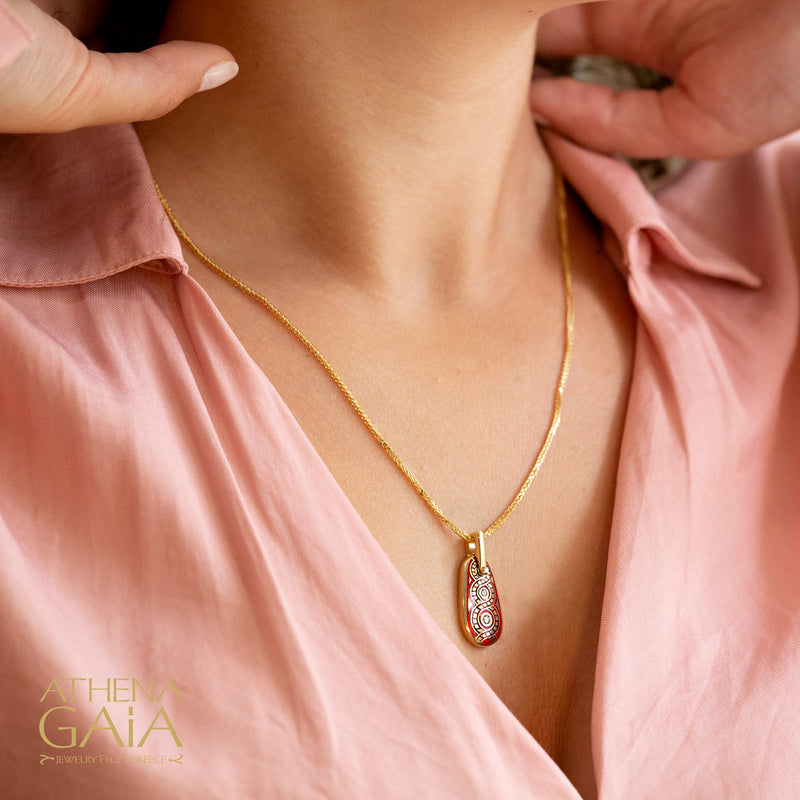 Eternal Braid Enamel Pendant Necklace - 18k Gold Necklace