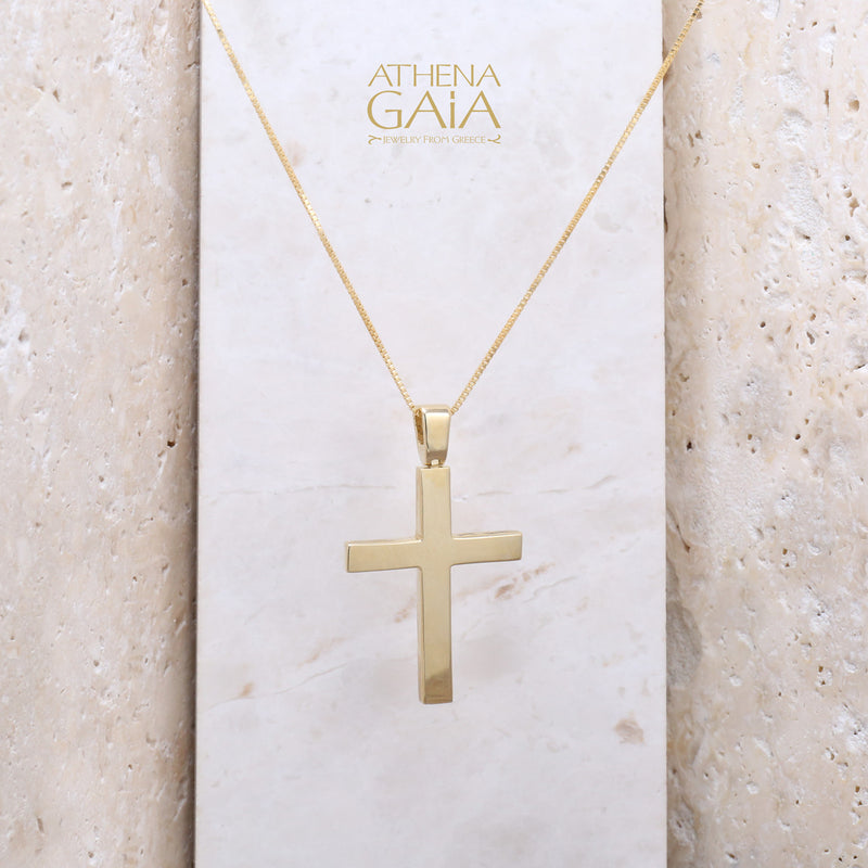 Simple Western Cross - 14k Gold - Baptismal Cross