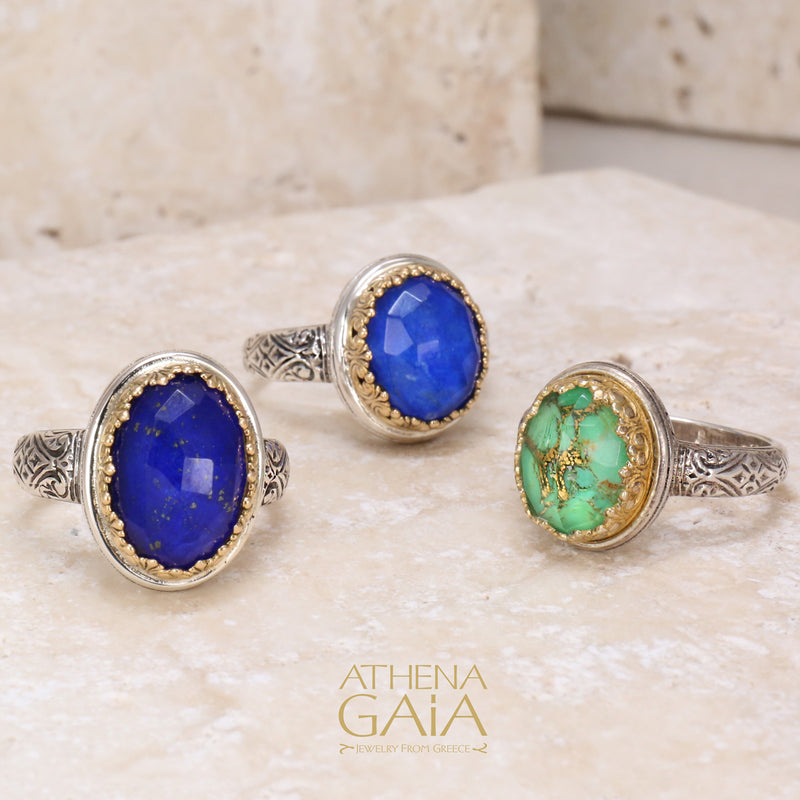 Pop Rocks Kathimarina Ring (Medium) - 18k Gold & Sterling Silver Ring - Cocktail Ring