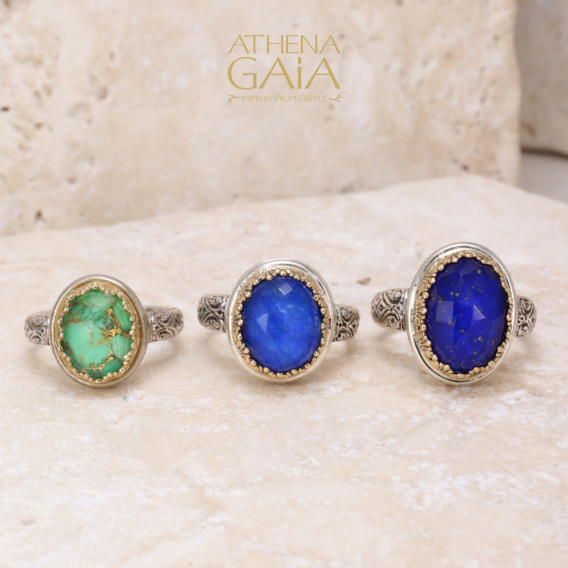 Pop Rocks Kathimarina Ring (Small) - 18k Gold & Sterling Silver Ring - Cocktail Ring