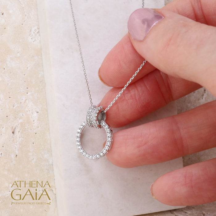 Al'Oro Open Circle Pendant with Necklace