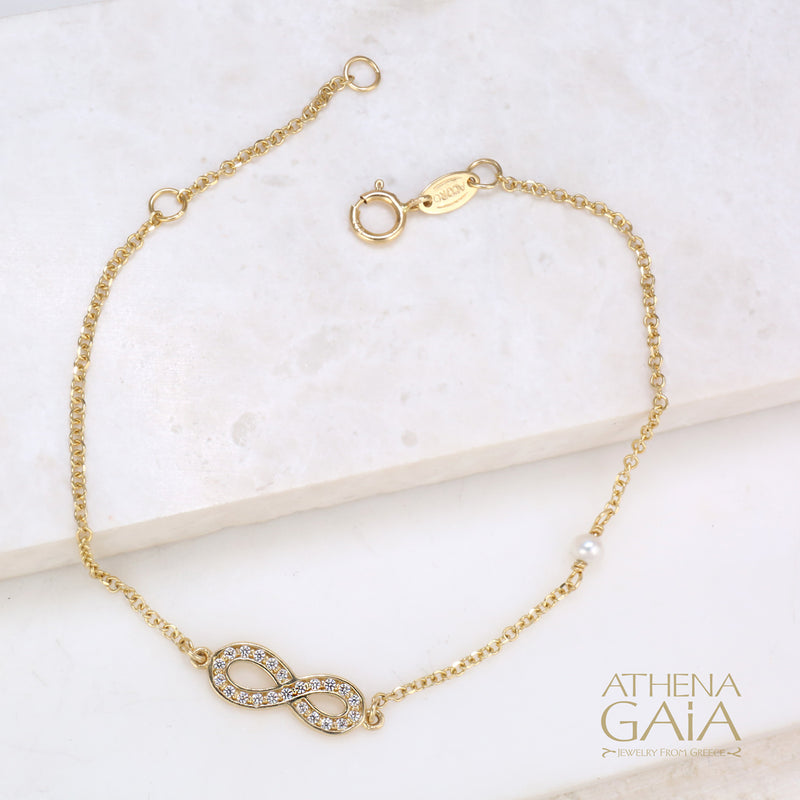Infinity Chain Bracelet - 14k Gold Bracelet