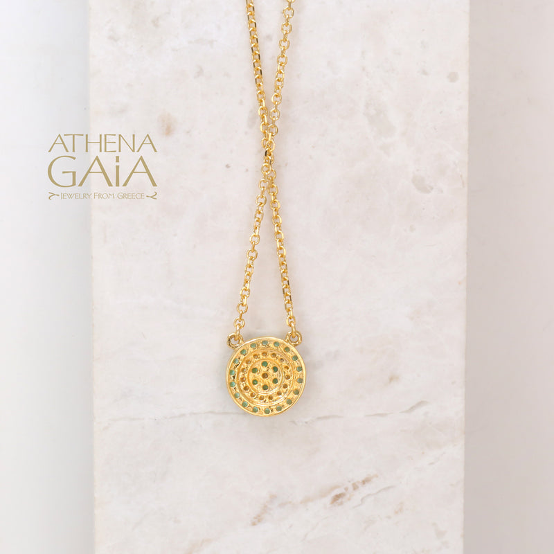 Paraiba Evil Eye Necklace - 14k Gold Necklace