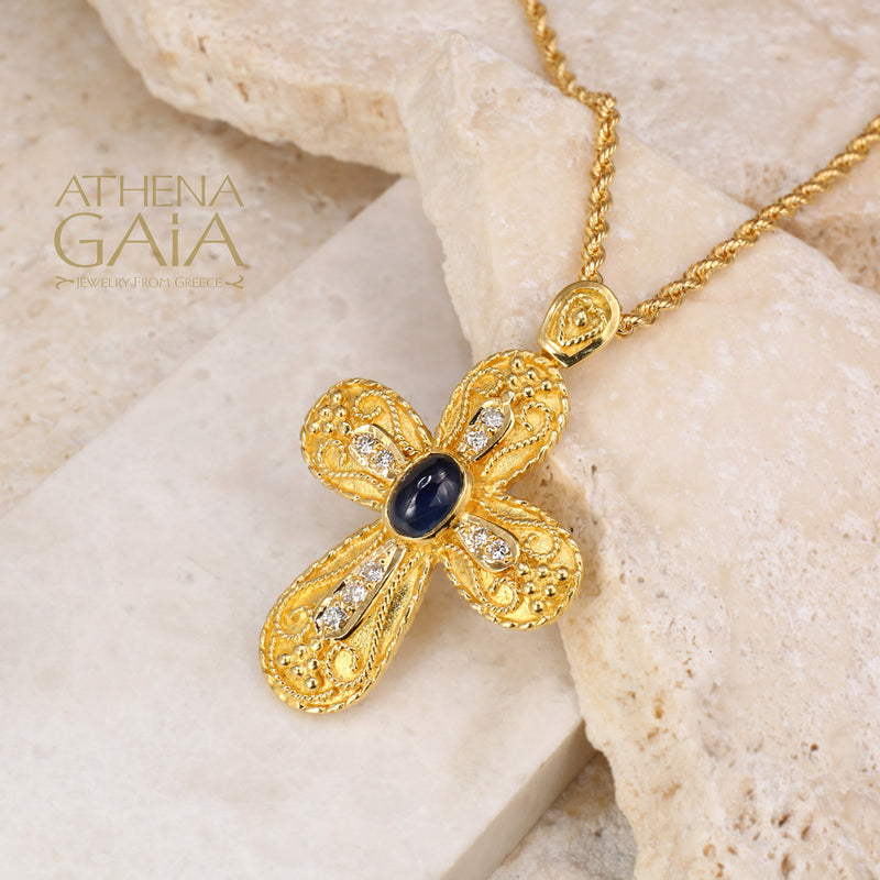 Regal Imperial Pomme Cross - 18k Gold - Byzantine Cross
