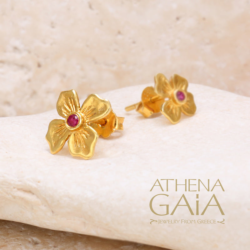 Flower Post Earrings (Small) - 18k Gold Earrings