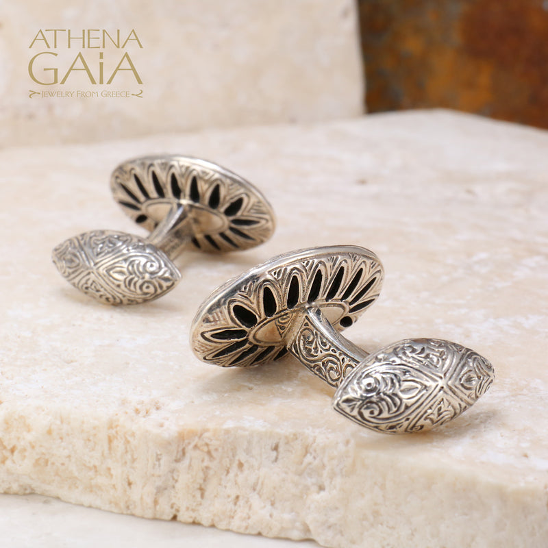 Oval Maltese Sterling Silver Cufflinks