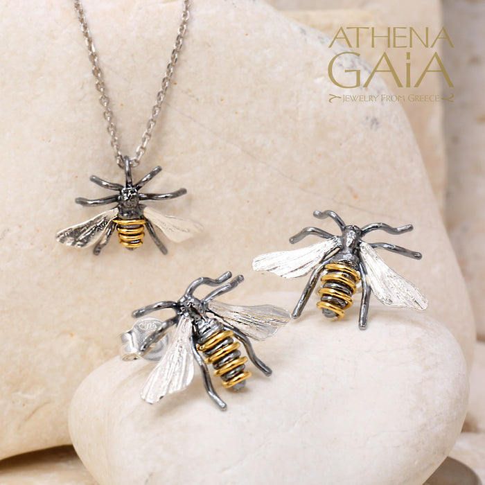 Faithful Honey Bee Post Earrings