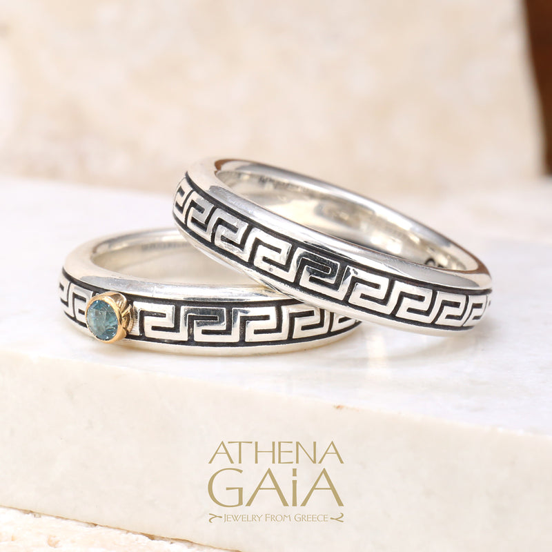 Meander Band Ring - Sterling Silver Ring - Stackable Ring