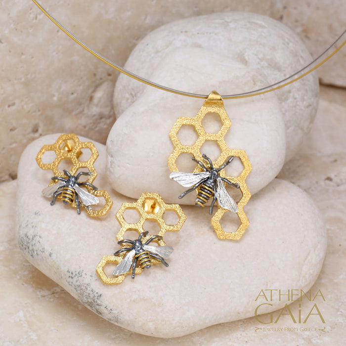 Faithful Honey Bee and Small Comb Necklace