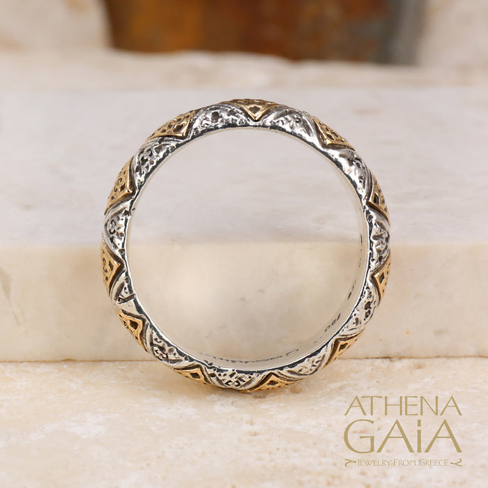 Byzantine Checker Thin Band Ring